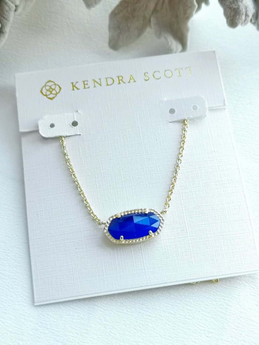 Kendra Scott Elisa Gold Cobalt Cat's Eye Necklace NEW Perfect condition
